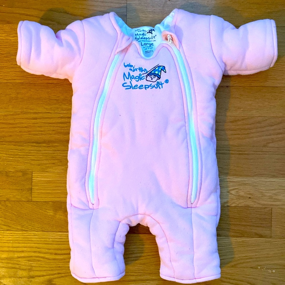 Baby Merlin Magic Sleep Suit pink size large 6-9 months